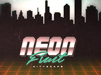 Neon Fruit Cityscape